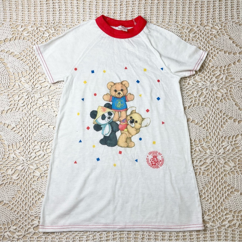 Vintage 1980s Avon Girls 7/8 Wonderful World of Bears Nightgown